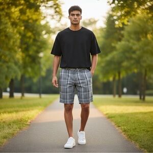 Rusty Gray Flat Front Shorts Casual Style